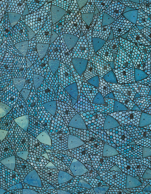Blue Sardines | Framed Giclee Print on Canvas